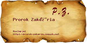 Prorok Zakária névjegykártya